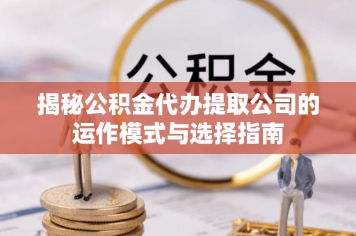 彬县揭秘公积金代办提取公司的运作模式与选择指南