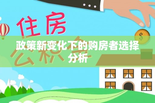 彬县政策新变化下的购房者选择分析