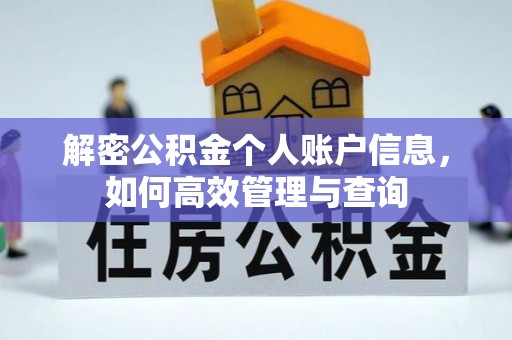 彬县解密公积金个人账户信息，如何高效管理与查询