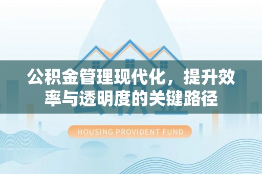 彬县公积金管理现代化，提升效率与透明度的关键路径